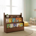 Scalloped 3-Tier Montessori Bookshelf - Elegant & Independent Reading