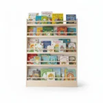 Slim Solid Pine Montessori Wall Bookshelf - Maximize Play Space