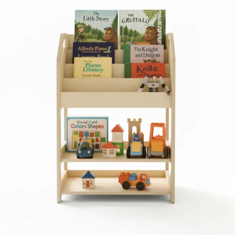 The Dual-Function Montessori Organizer - Book Display & Toy Storage