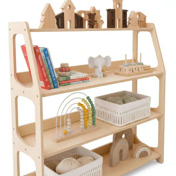 The Montessori Classroom Display Shelf - Open Access Wooden Organizer