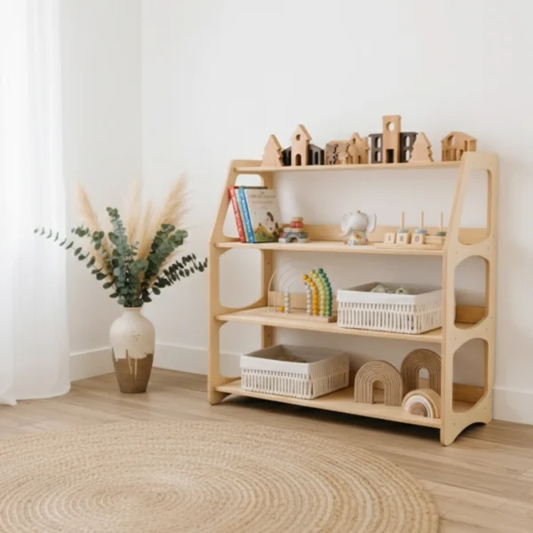The Montessori Classroom Display Shelf - Open Access Wooden Organizer