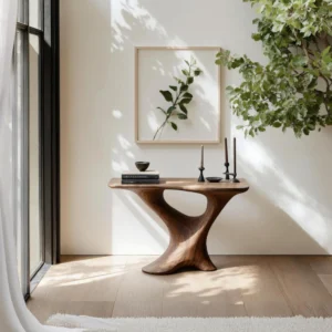 Unique Natural Wood Console Table for Serene Spaces