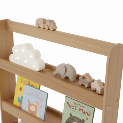 Vertical Wall-Mounted Montessori Bookshelf – Maximize Space & Inspire Reading2