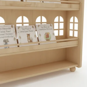 Whimsical House-Shaped Montessori Bookshelf2