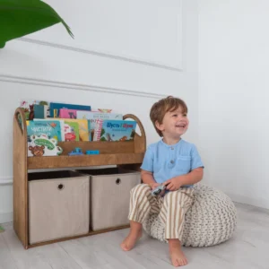 Wooden Montessori Bookshelf & Toy Organizer - Independence Made Easy