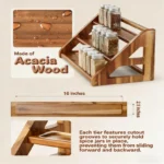 The Acacia Grand 3-Tier Spice Gallery – Handcrafted Solid Wood Countertop Organizer