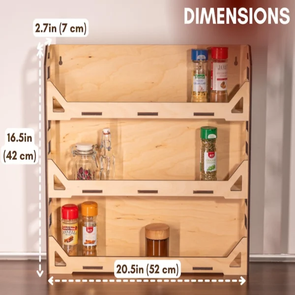 The Artisan 3-Tier Culinary Sentinel – Handcrafted Modern Wooden Spice Gallery