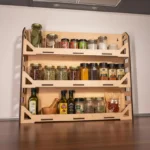 The Artisan 3-Tier Culinary Sentinel – Handcrafted Modern Wooden Spice Gallery