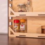 The Artisan 3-Tier Culinary Sentinel – Handcrafted Modern Wooden Spice Gallery