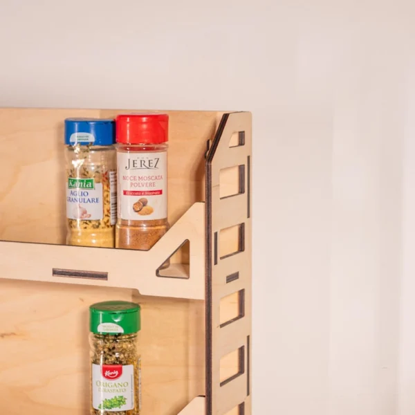 The Artisan 3-Tier Culinary Sentinel – Handcrafted Modern Wooden Spice Gallery