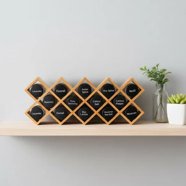 The Artisan Bamboo Cross-Hatch Sentinel – 18-Compartment Modular Organizer