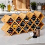 The Artisan Bamboo Cross-Hatch Sentinel – 18-Compartment Modular Organizer