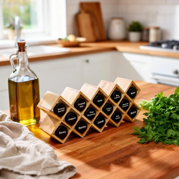 The Artisan Bamboo Cross-Hatch Sentinel – 18-Compartment Modular Organizer