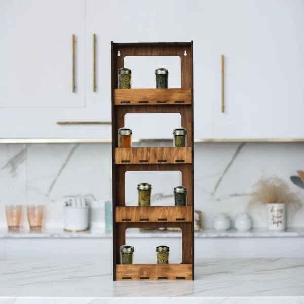 The Artisan Chroma Gallery – Premium 4-Tier Wall-Mounted Spice Cabinet
