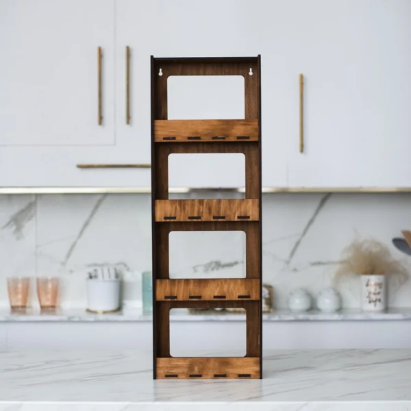 The Artisan Chroma Gallery – Premium 4-Tier Wall-Mounted Spice Cabinet