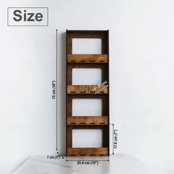 The Artisan Chroma Gallery – Premium 4-Tier Wall-Mounted Spice Cabinet