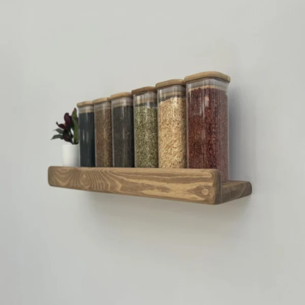 The Artisan Horizon – Handcrafted Solid Wood Floating Spice Rack