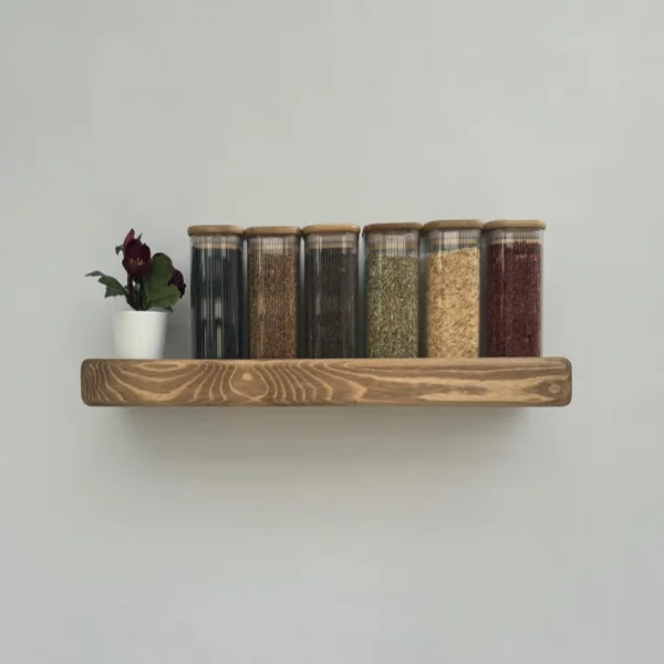 The Artisan Horizon – Handcrafted Solid Wood Floating Spice Rack