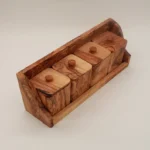 The Artisan Olive Wood Herb Gallery – Handcrafted Tunisian Countertop Sentinel