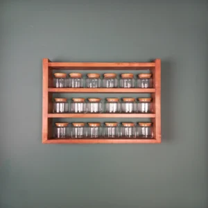 The Artisan Pine Gallery – Handcrafted 3-Tier Wall-Mounted Spice & Coffee Station (2)