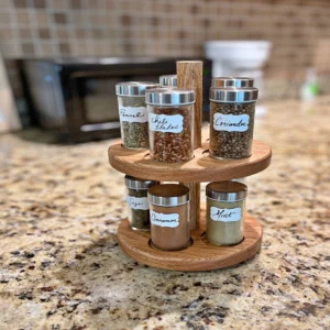 The Artisan Rotating Spice Tower – Handcrafted Solid Wood Carousel (2)