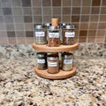 The Artisan Rotating Spice Tower – Handcrafted Solid Wood Carousel