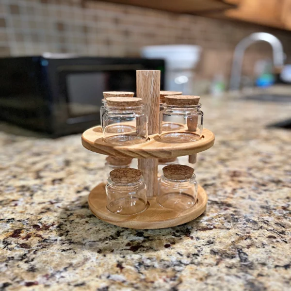 The Artisan Rotating Spice Tower – Handcrafted Solid Wood Carousel