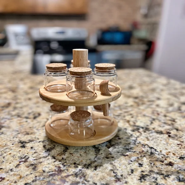 The Artisan Rotating Spice Tower – Handcrafted Solid Wood Carousel