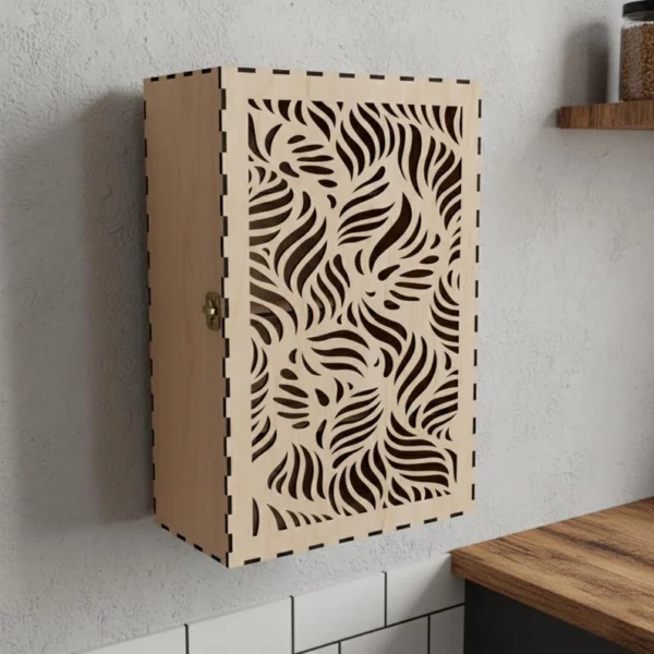The Artisan Spice Sanctuary – Handcrafted Laser-Cut Wall Cabinet