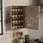 The Artisan Spice Sanctuary – Handcrafted Laser-Cut Wall Cabinet