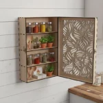 The Artisan Spice Sanctuary – Handcrafted Laser-Cut Wall Cabinet