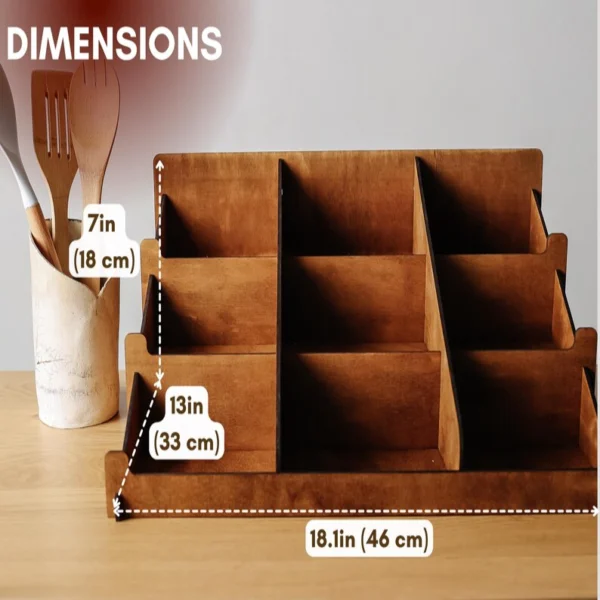 The Artisan Tiered Spice Sentinel – Handcrafted Wooden Countertop & Wall Organizer
