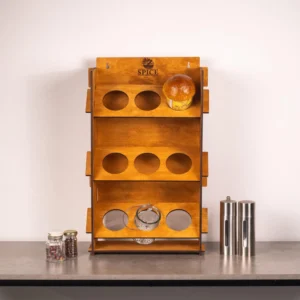The Artisan Vertical Spice Gallery – Handcrafted Solid Wood Wall-Mounted Organizer