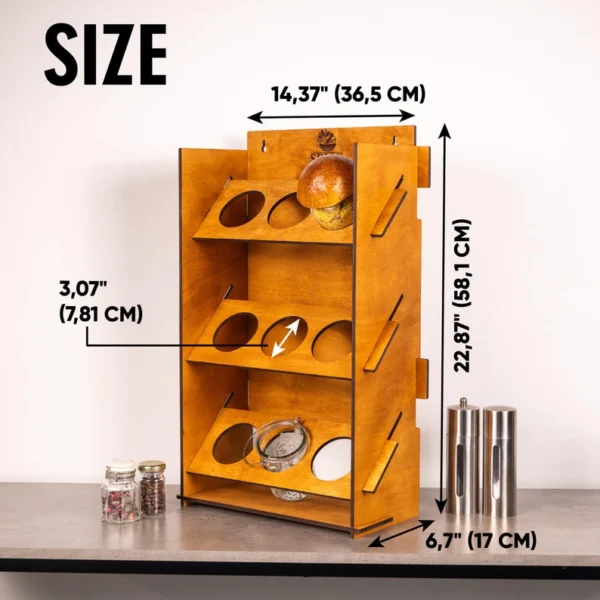 The Artisan Vertical Spice Gallery – Handcrafted Solid Wood Wall-Mounted Organizer