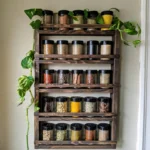 The Artisan Wall-Mounted Spice Gallery – Handcrafted Solid Wood Organizer
