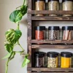 The Artisan Wall-Mounted Spice Gallery – Handcrafted Solid Wood Organizer