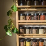 The Artisan Wall-Mounted Spice Gallery – Handcrafted Solid Wood Organizer