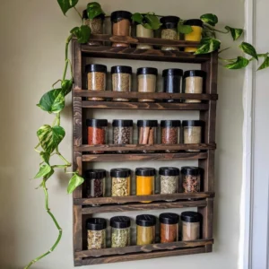 The Artisan Wall-Mounted Spice Gallery – Handcrafted Solid Wood Organizer (8)