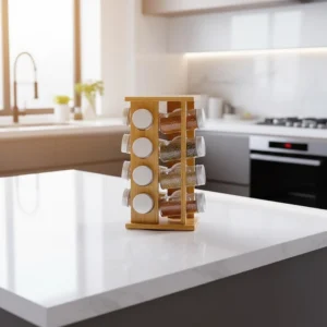 The Bamboo Zen Tower – 360° Rotating Professional Spice Organizer (4)