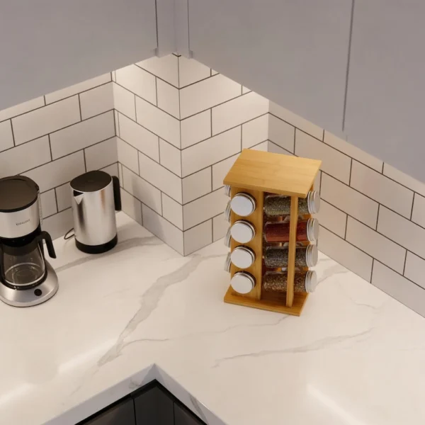 The Bamboo Zen Tower – 360° Rotating Professional Spice Organizer