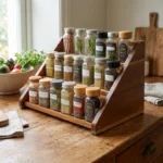 The Grand Acacia 3-Tier Spice Sentinel – Handcrafted Professional Countertop Organizer
