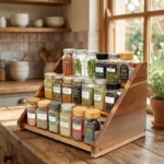 The Grand Acacia 3-Tier Spice Sentinel – Handcrafted Professional Countertop Organizer