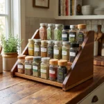 The Grand Acacia 3-Tier Spice Sentinel – Handcrafted Professional Countertop Organizer