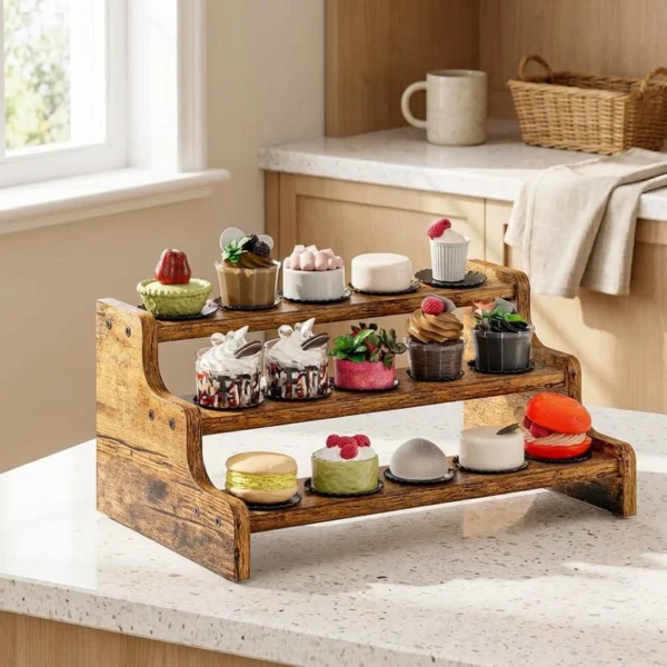 The Heritage 3-Tier Spice Sentinel – Handcrafted Vintage Wood Countertop Organizer