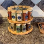 The Rotating Artisan Spice Tower – 360° Solid Wood Kitchen Carousel
