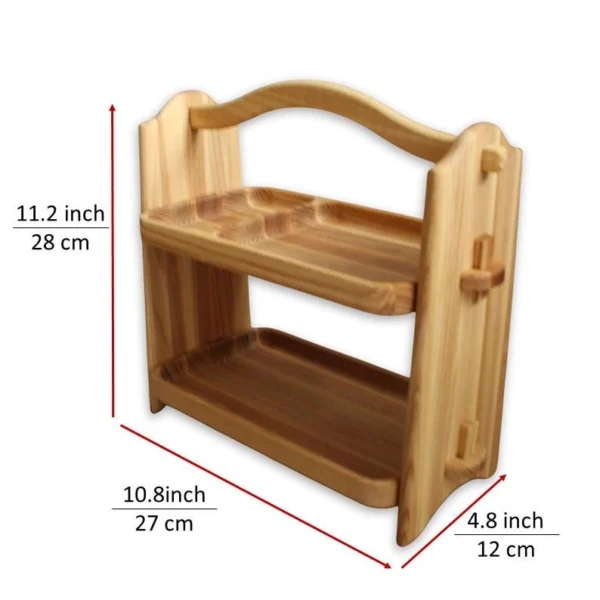 The Woodland Caddy – Handcrafted Solid Wood 2-Tier Spice Sentinel
