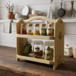The Woodland Caddy – Handcrafted Solid Wood 2-Tier Spice Sentinel